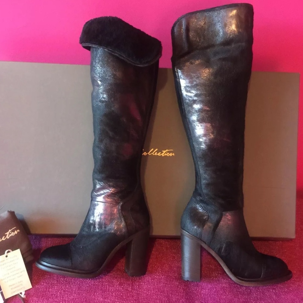 UGG NWT Tall Over Knee Sheepskin Cuff Heel Boot